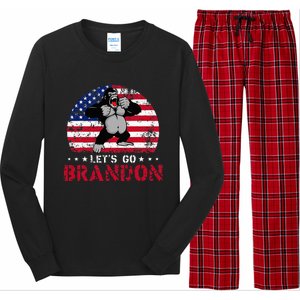 Let's Go Brandon Gorilla American Flag Long Sleeve Pajama Set