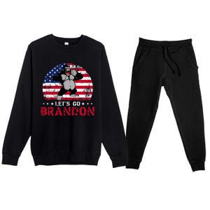 Let's Go Brandon Gorilla American Flag Premium Crewneck Sweatsuit Set