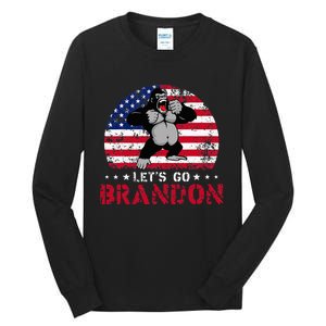 Let's Go Brandon Gorilla American Flag Tall Long Sleeve T-Shirt