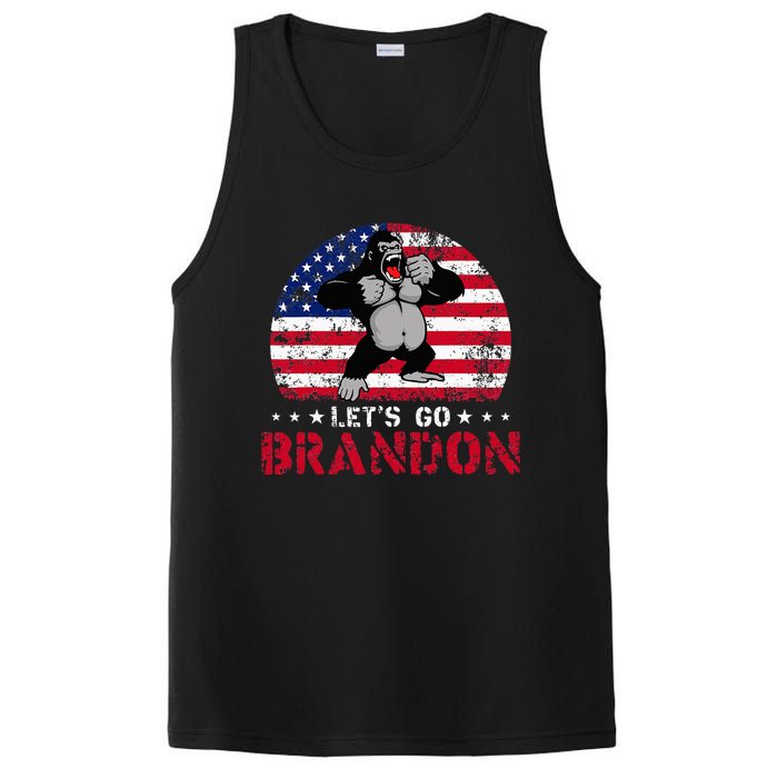 Let's Go Brandon Gorilla American Flag PosiCharge Competitor Tank