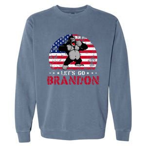 Let's Go Brandon Gorilla American Flag Garment-Dyed Sweatshirt