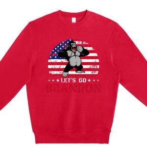 Let's Go Brandon Gorilla American Flag Premium Crewneck Sweatshirt