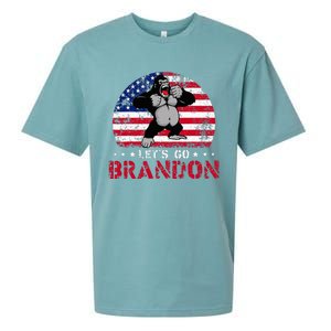 Let's Go Brandon Gorilla American Flag Sueded Cloud Jersey T-Shirt