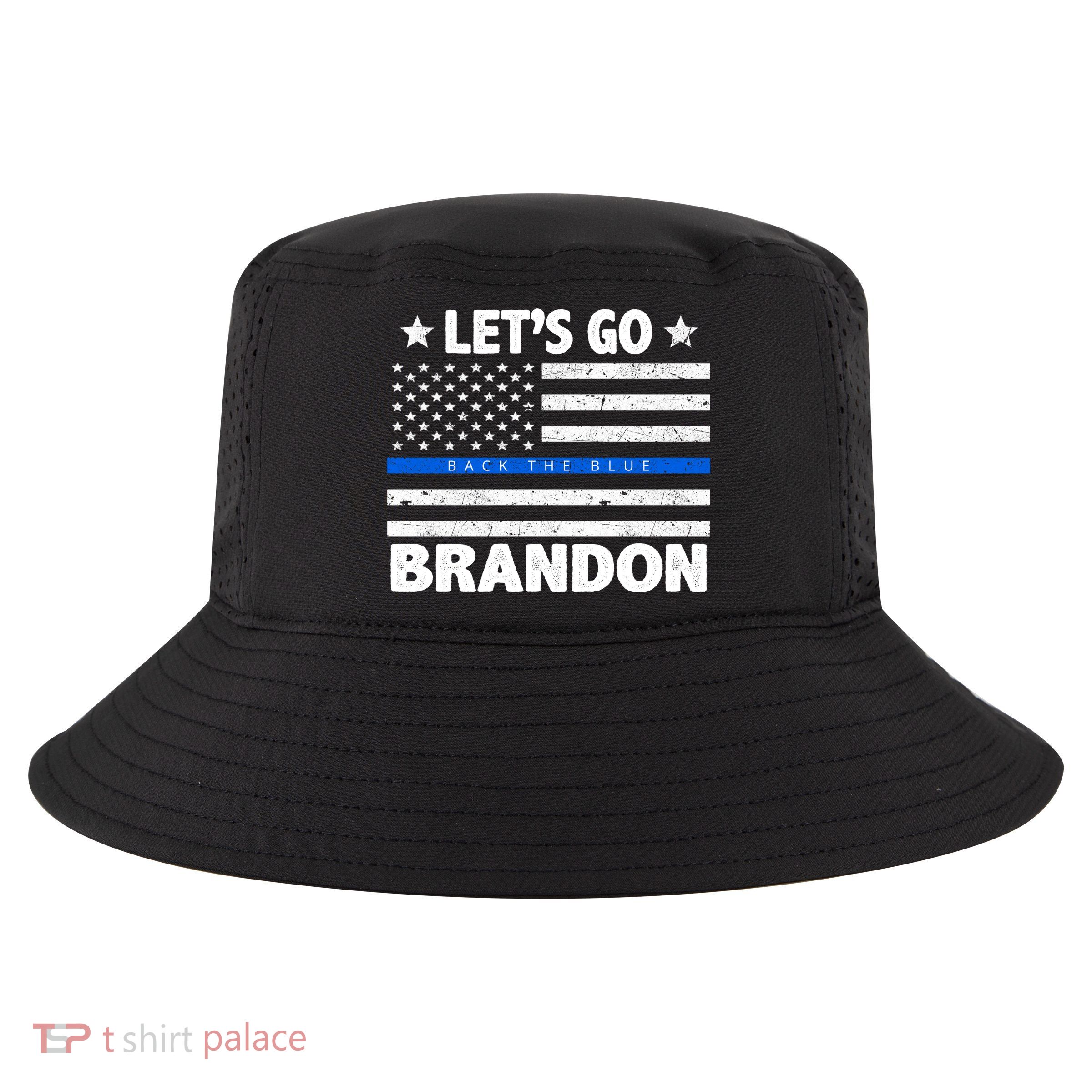 Let's Go Brandon Blue Thin Line Back The Blue FJB Chant Cool Comfort Performance Bucket Hat