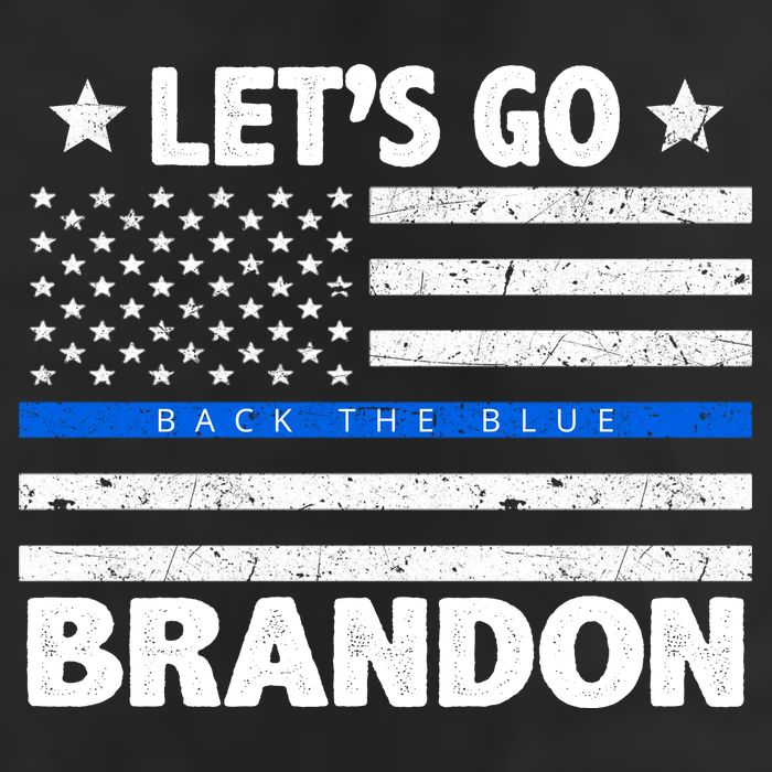 Let's Go Brandon Blue Thin Line Back The Blue FJB Chant Garment-Dyed Heavyweight T-Shirt