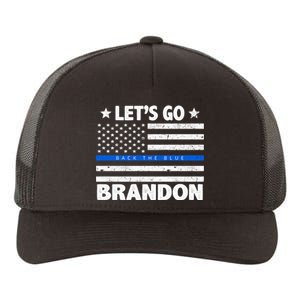 Let's Go Brandon Blue Thin Line Back The Blue FJB Chant Yupoong Adult 5-Panel Trucker Hat