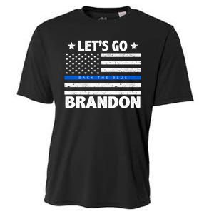 Let's Go Brandon Blue Thin Line Back The Blue FJB Chant Cooling Performance Crew T-Shirt