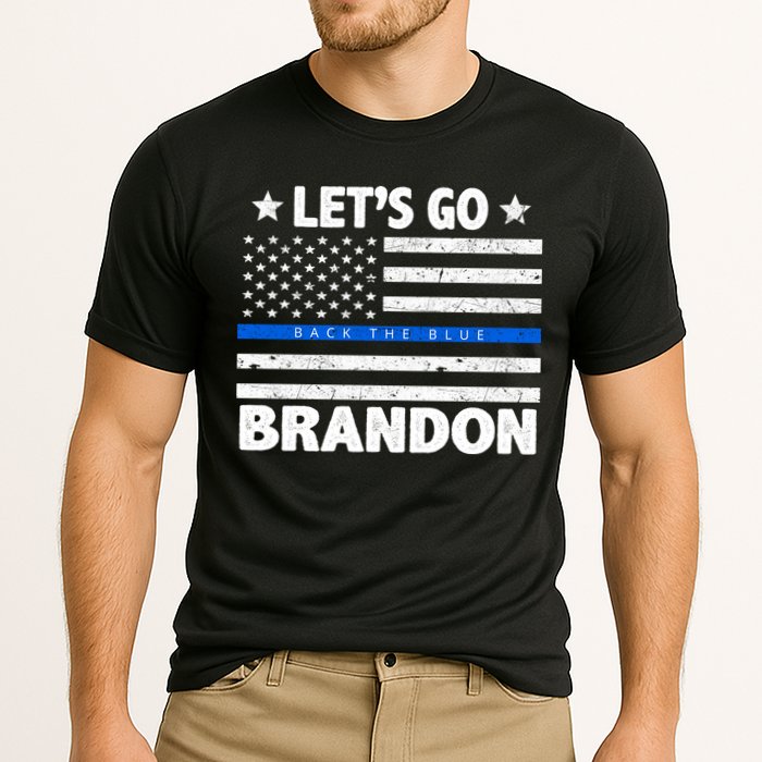 Let's Go Brandon Blue Thin Line Back The Blue FJB Chant Performance Shirt