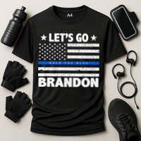 Let's Go Brandon Blue Thin Line Back The Blue FJB Chant Performance Shirt