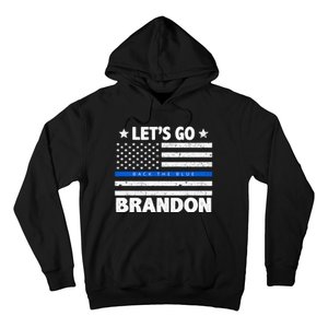 Let's Go Brandon Blue Thin Line Back The Blue FJB Chant Hoodie