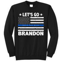 Let's Go Brandon Blue Thin Line Back The Blue FJB Chant Sweatshirt