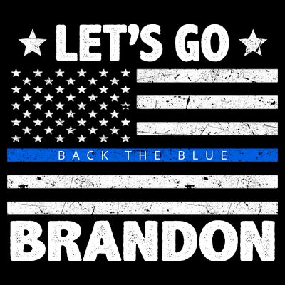 Let's Go Brandon Blue Thin Line Back The Blue FJB Chant T-Shirt