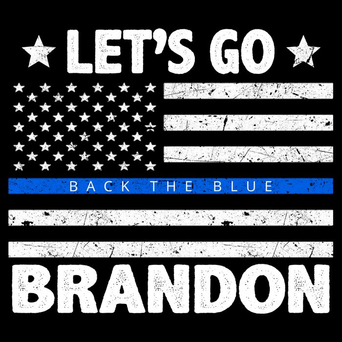 Let's Go Brandon Blue Thin Line Back The Blue FJB Chant Sustainable Bucket Hat