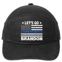 Let's Go Brandon Blue Thin Line Back The Blue FJB Chant 7-Panel Snapback Hat