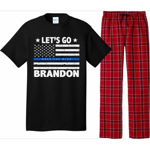 Let's Go Brandon Blue Thin Line Back The Blue FJB Chant Pajama Set