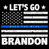 Let's Go Brandon Blue Thin Line Back The Blue FJB Chant 16 in Basic Backpack