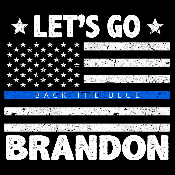 Let's Go Brandon Blue Thin Line Back The Blue FJB Chant 16 in Basic Backpack
