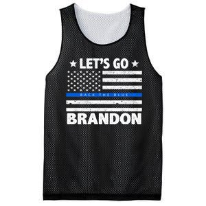 Let's Go Brandon Blue Thin Line Back The Blue FJB Chant Mesh Reversible Basketball Jersey Tank