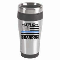 Let's Go Brandon Blue Thin Line Back The Blue FJB Chant 16oz Travel Tumbler