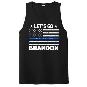 Let's Go Brandon Blue Thin Line Back The Blue FJB Chant PosiCharge Competitor Tank