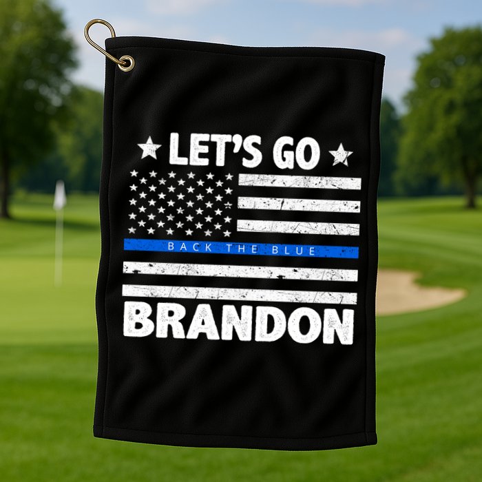Let's Go Brandon Blue Thin Line Back The Blue FJB Chant Golf Towel