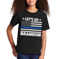 Let's Go Brandon Blue Thin Line Back The Blue FJB Chant Kids T-Shirt