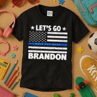 Let's Go Brandon Blue Thin Line Back The Blue FJB Chant Kids T-Shirt