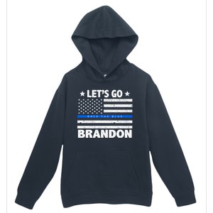 Let's Go Brandon Blue Thin Line Back The Blue FJB Chant Urban Pullover Hoodie