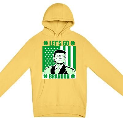 Lets Go Brandon St Patrick's Day Trump America Flag Clover Premium Pullover Hoodie