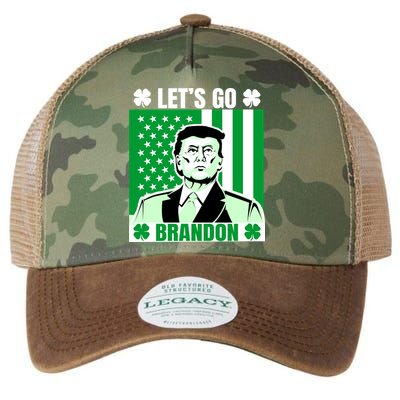 Lets Go Brandon St Patrick's Day Trump America Flag Clover Legacy Tie Dye Trucker Hat