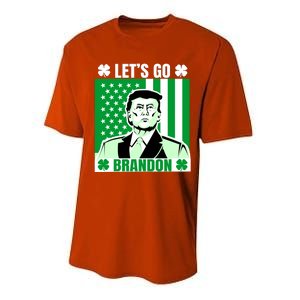 Lets Go Brandon St Patrick's Day Trump America Flag Clover Performance Sprint T-Shirt