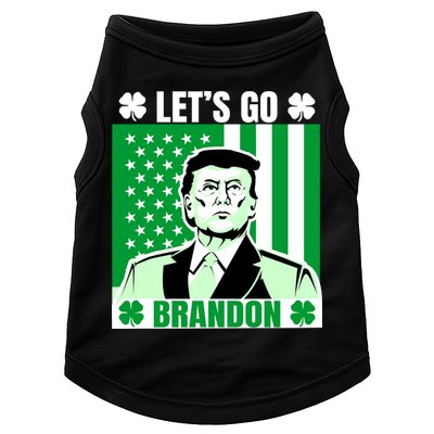 Lets Go Brandon St Patrick's Day Trump America Flag Clover Doggie Tank