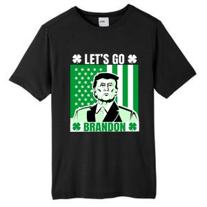 Lets Go Brandon St Patrick's Day Trump America Flag Clover Tall Fusion ChromaSoft Performance T-Shirt