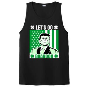 Lets Go Brandon St Patrick's Day Trump America Flag Clover PosiCharge Competitor Tank