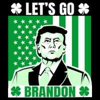 Lets Go Brandon St Patrick's Day Trump America Flag Clover Women's V-Neck T-Shirt