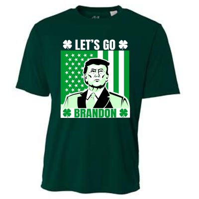 Lets Go Brandon St Patrick's Day Trump America Flag Clover Cooling Performance Crew T-Shirt