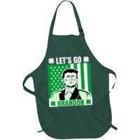 Lets Go Brandon St Patrick's Day Trump America Flag Clover Apron