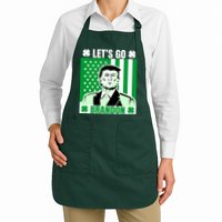 Lets Go Brandon St Patrick's Day Trump America Flag Clover Apron