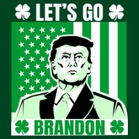 Lets Go Brandon St Patrick's Day Trump America Flag Clover Apron