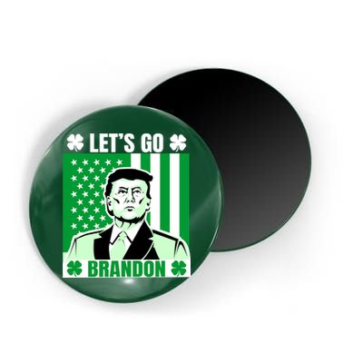 Lets Go Brandon St Patrick's Day Trump America Flag Clover Magnet