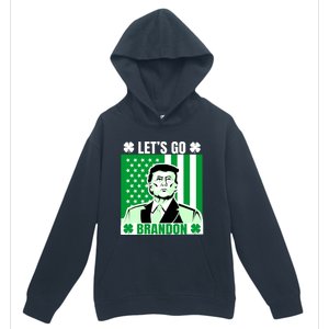 Lets Go Brandon St Patrick's Day Trump America Flag Clover Urban Pullover Hoodie