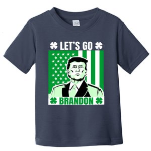 Lets Go Brandon St Patrick's Day Trump America Flag Clover Toddler T-Shirt