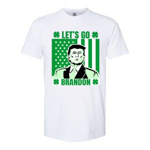 Lets Go Brandon St Patrick's Day Trump America Flag Clover Softstyle CVC T-Shirt