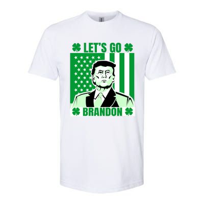 Lets Go Brandon St Patrick's Day Trump America Flag Clover Softstyle® CVC T-Shirt