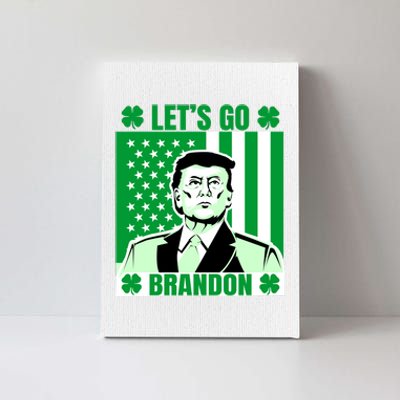 Lets Go Brandon St Patrick's Day Trump America Flag Clover Canvas