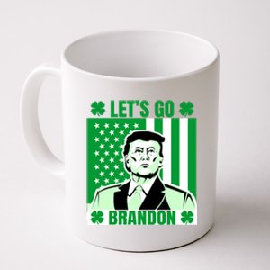 Lets Go Brandon St Patrick's Day Trump America Flag Clover Coffee Mug