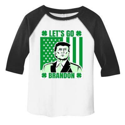 Lets Go Brandon St Patrick's Day Trump America Flag Clover Toddler Fine Jersey T-Shirt