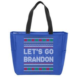 LetS Go Brandon Anti Biden Chant Trump 2024 Ugly Christmas Gift Zip Tote Bag