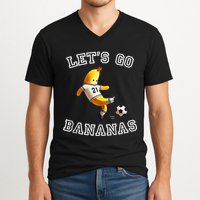LetS Go Bananas Soccer Player With Funny Football Banana V-Neck T-Shirt