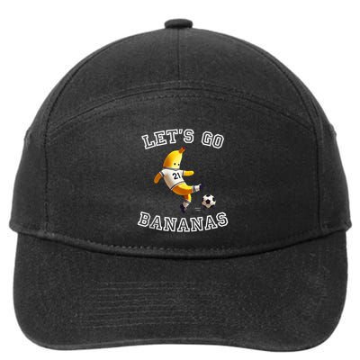 LetS Go Bananas Soccer Player With Funny Football Banana 7-Panel Snapback Hat